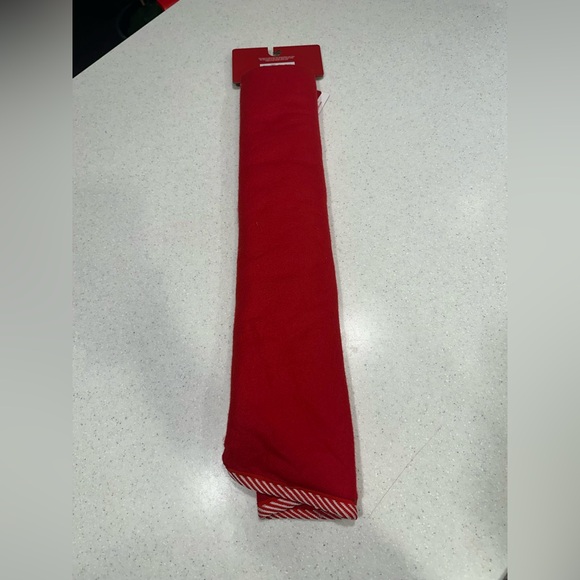 New! 48" Red FELT Christmas Tree Skirt! Red & White Striped Trim! - Picture 8 of 8